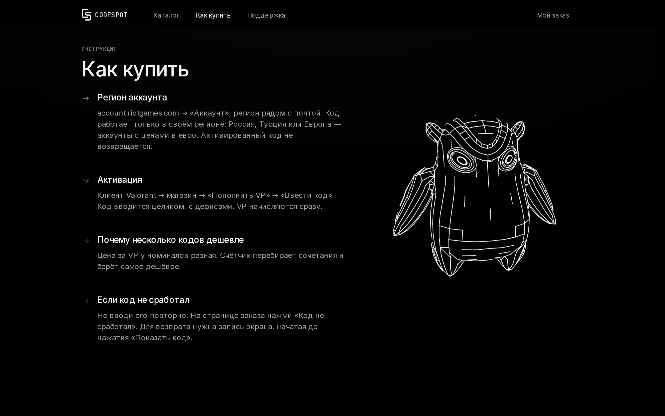 Страница «Как купить»
